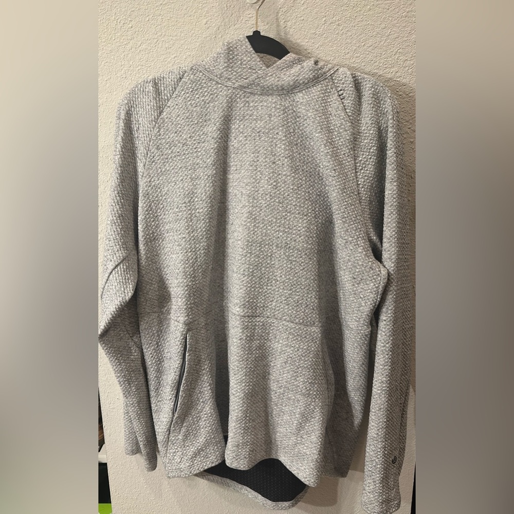 Lululemon At East Hoodie four way stretch light grey hoodie